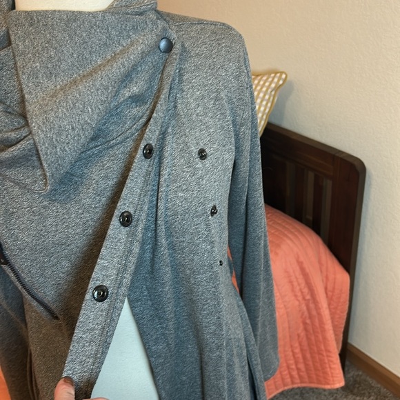 Harley Davidson Asymmetric Cowl Neck Belted Long Cardigan Shacket, size Medium - Picture 7 of 16